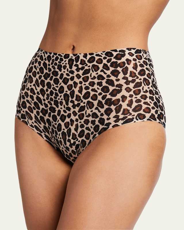 Soft Stretch High-Rise Leopard-Print Briefs